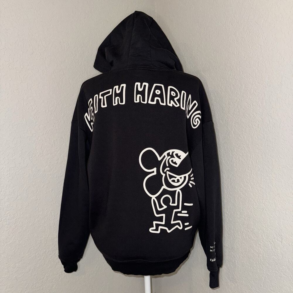 Disney Mickey‎ Mouse x Keith Haring Hoodie Disneyland Unisex Black Size XXS